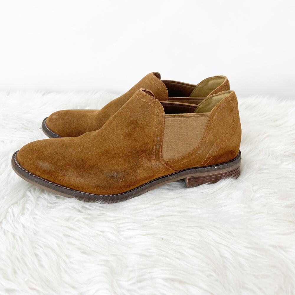 Clarks Collection 8.5 M Womens Brown Suede Chelsea Short Ankle Booties Boots - Picture 4 of 9